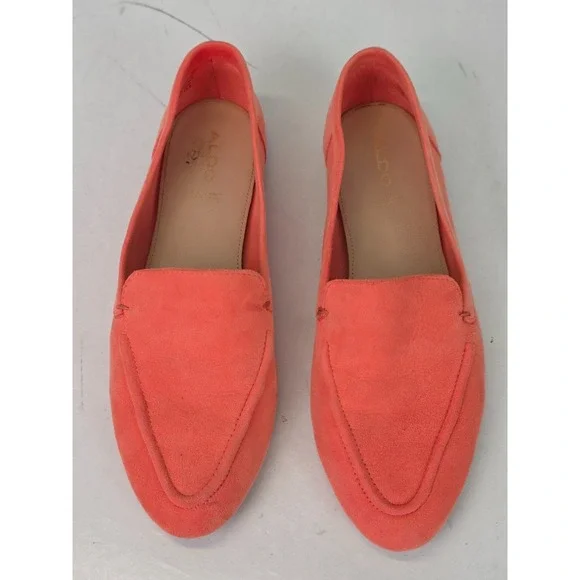 Aldo Joeya Loafers Women's Size 8 Orange Suede Slip On Pointed Toe Shoes - Picture 1 of 16